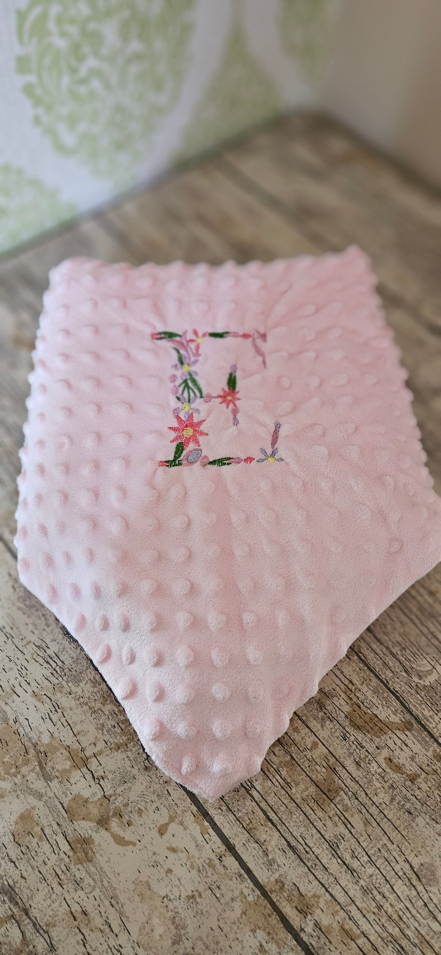 Personalised pink baby blanket