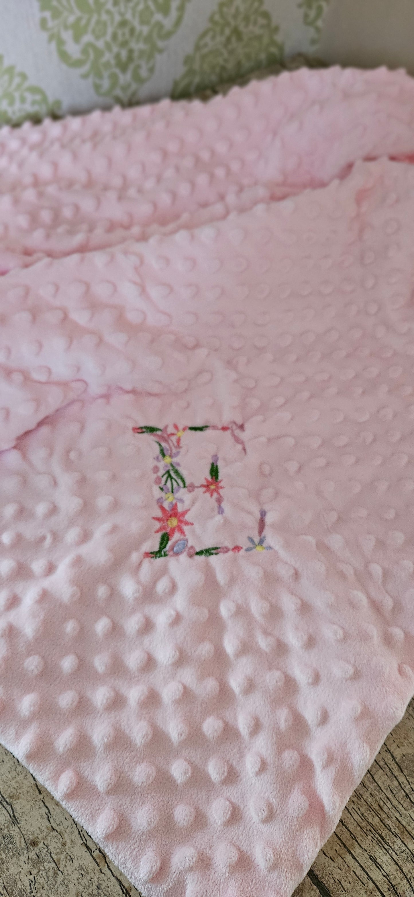 Personalised pink baby blanket