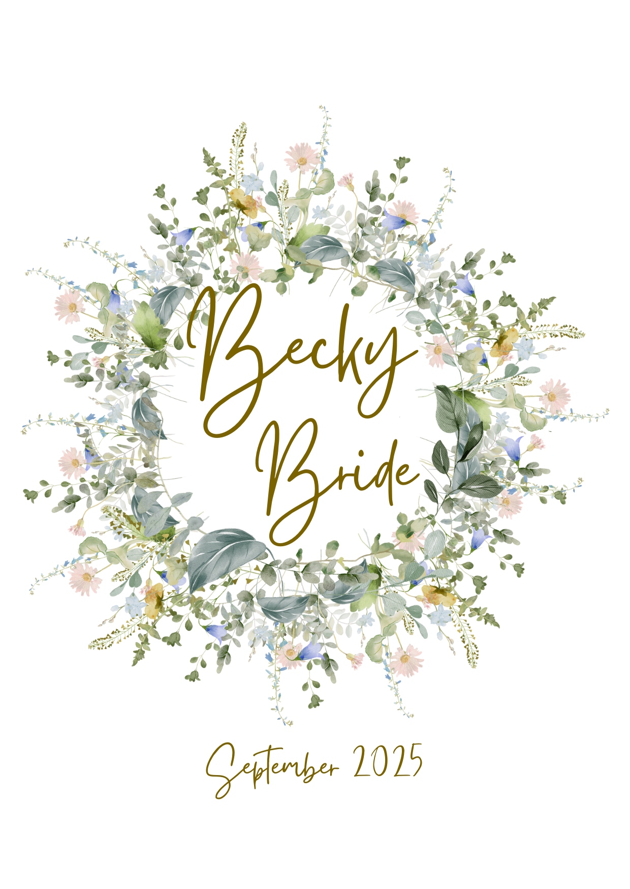 Becky Water colour floral wreath