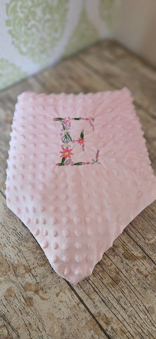 Personalised pink baby blanket
