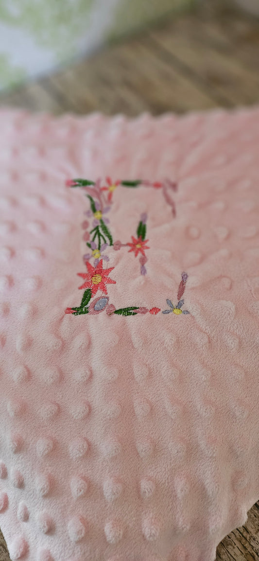 Personalised pink baby blanket
