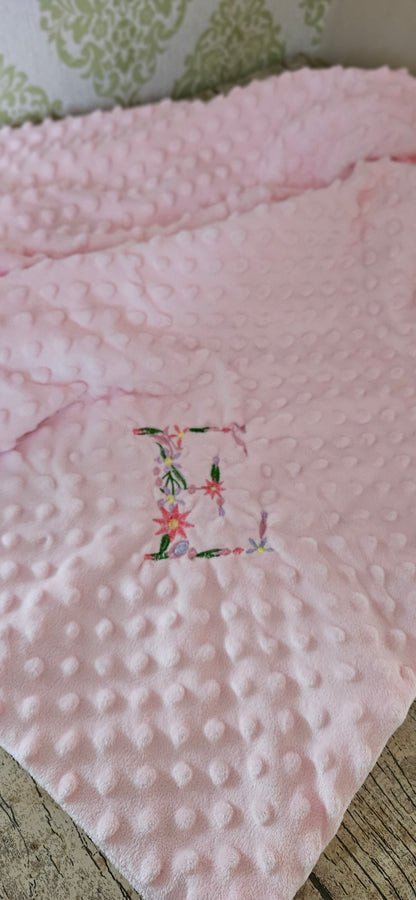 Personalised pink baby blanket