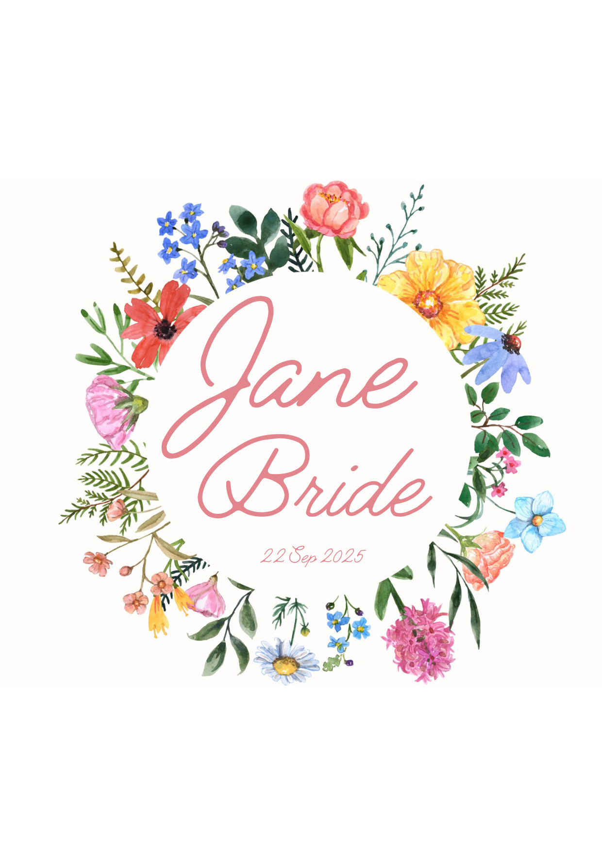 Jane colourful Tote wreath