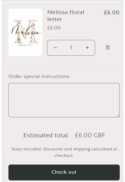Melissa floral letter